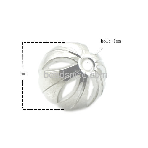Flower faceted beads sterling silver round for jewelry making diy accessories