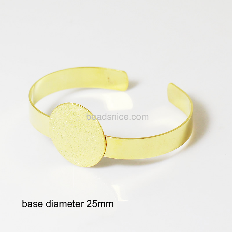 Jewelry brass bracelet,base diameter 25mm,lead safe,nicekl free,