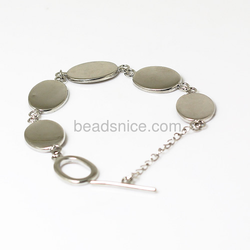 Bracelet Base,Brass,Clasp:8x13mm,Base Diameter:13x18mm,