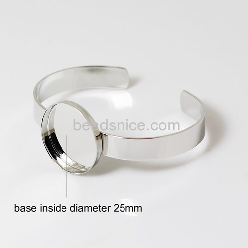 925 sterling silver bracelet setting with round  bezel ring mounting
