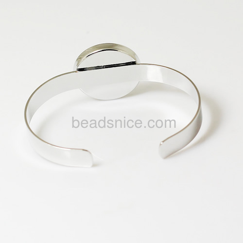 925 sterling silver bracelet setting with round  bezel ring mounting