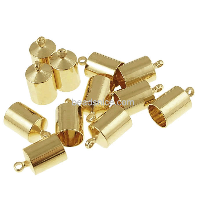 End caps metal crimp cord end caps with loop wholesale jewelry findings brass assorted size for your choice
