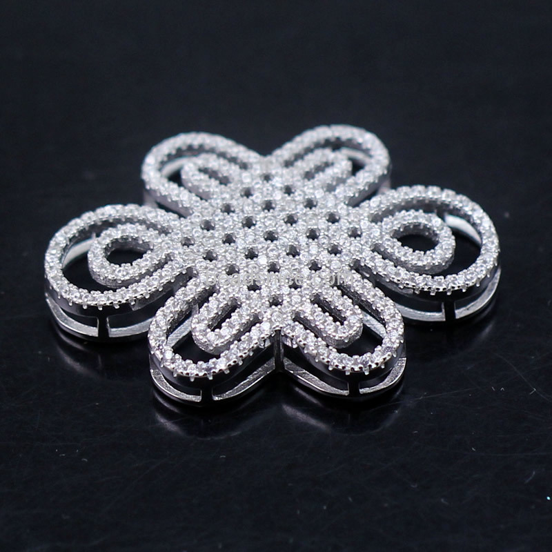 micro pave CZ silver pendants for women