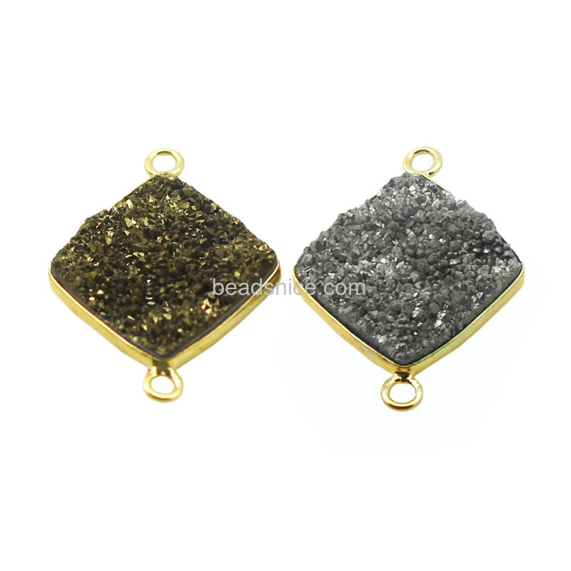 Druzy connector wholesale real 14k gold plated druzy jewelry