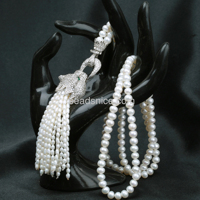 925 Silver Micro Pave leopard head long necklace women