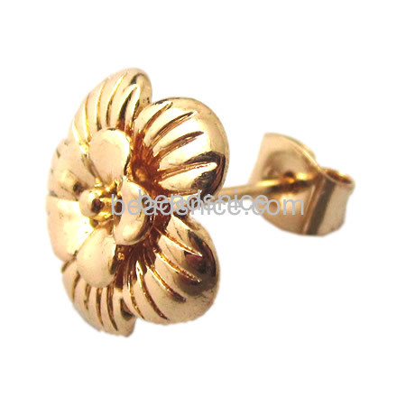 Earring studs cadmium free brass flower without earnut multi-colors for choice
