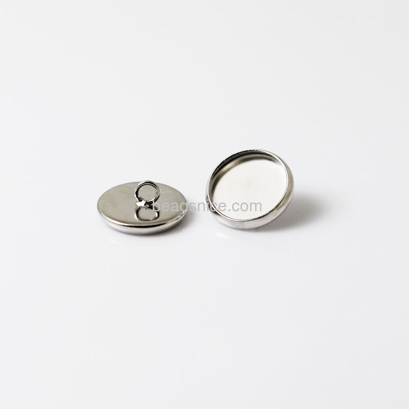 Button jewelry,flat round,lead-safe,nickel-free