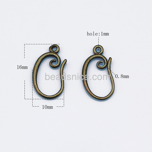 dangle earrings  brass heart