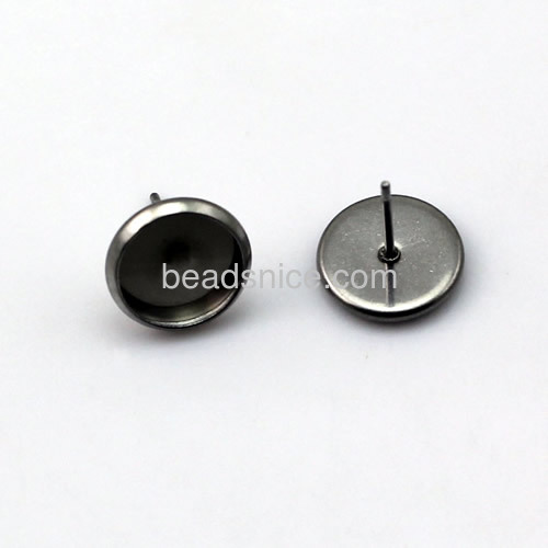 Stainless Steel Round 6mm Bezel Earrings on Post