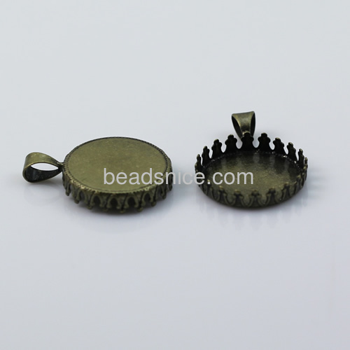 Brass Pendant,fits 20mm round,hole:4X6mm,Nickel-Free,Lead-Safe,Racl lating,