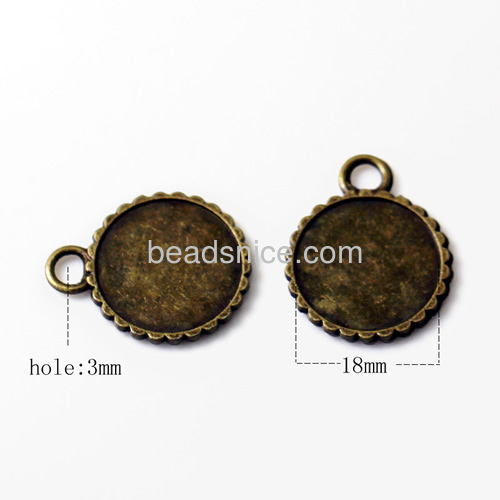 Photo Pendant DIY Kit - Vintage Antique Brass Blank Round Pendant Trays Settings