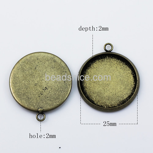 Pendant pad Base Jewelry Pendant findings Brass Nickel-Free Lead-Safe super shiny