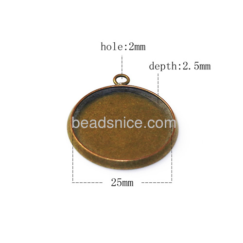 Pendant pad Base Jewelry Pendant findings Brass Nickel-Free Lead-Safe super shiny