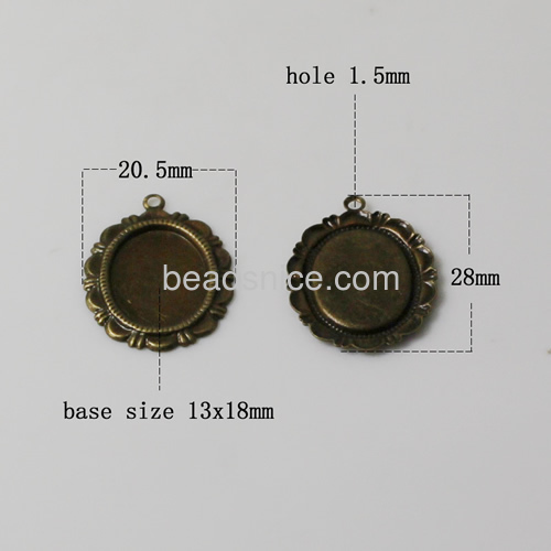 Vintage pendant blanks base cameo oval cabochon bezel settings wholesale fashionable pendant jewelry accessory brass DIY