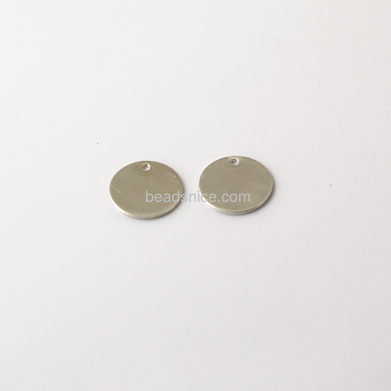 Circle Disc Metal Stamping Blanks Brass name tag  Round with hole Nickel-Free Lead-Safe  Handmade plating