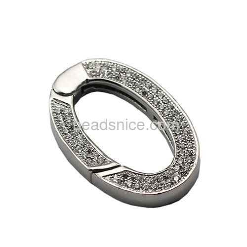 Spring ring fine jewelry sterling silver clasps for jewelry making micro pave cz