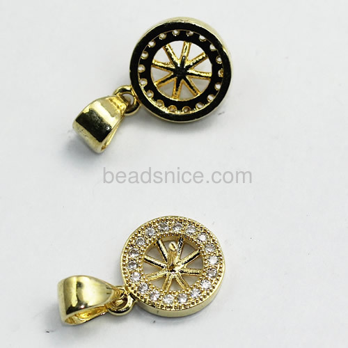 Pendant 925 sterling silver for chain necklace making gold plated micro pave