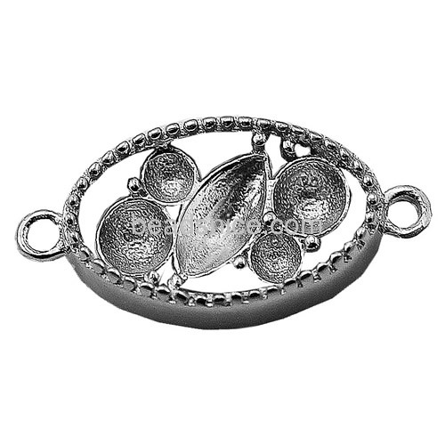 925 sterling silver pendant connector cabochon bezels setting for jewelry making