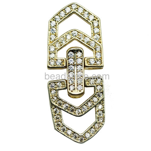 925 sterling silver fold over clasp micro pave cz single strand findings for jewelry making