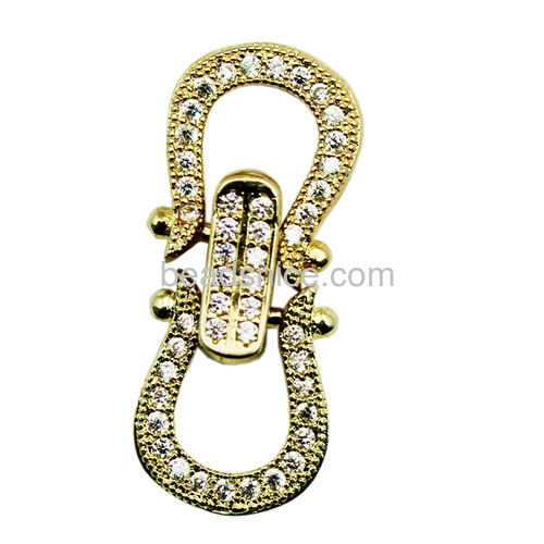 Fold over clasps 925 sterling silver micro pave cz clasp wholessale
