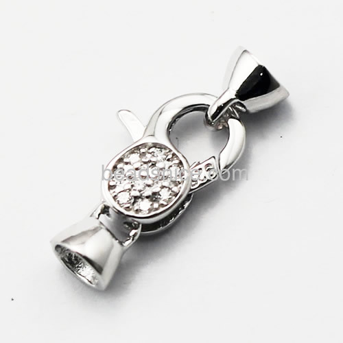 Lobster clasp 925 silver jewelry clasps micro pave cz jewelry making supplies