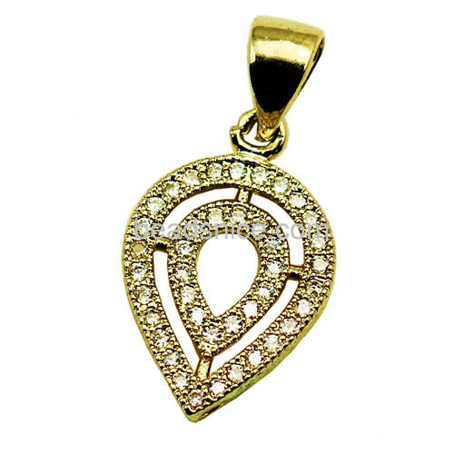 Zircon pendant 925 sterling silver jewelry micro pave necklace component