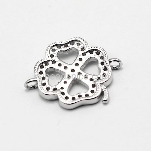 925 sterling silver four-leaf clover connectors necklace bracelet connector charms