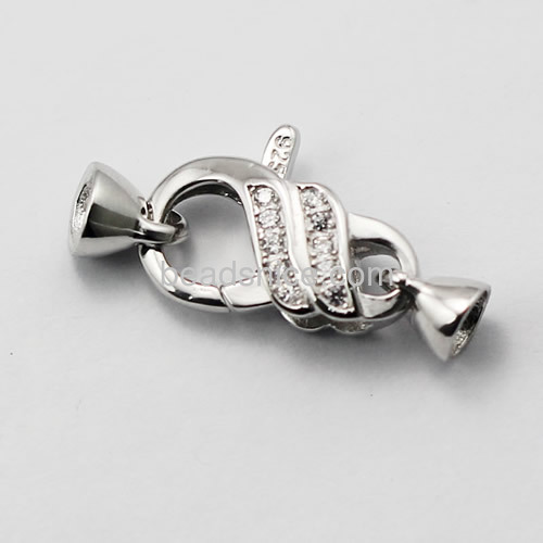 Lobster clasp 925 sterling silver wholesale jewelry clasp micro pave cz