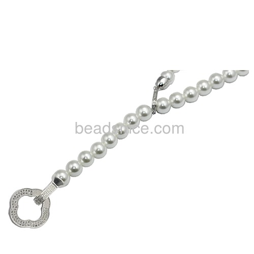 925 sterling silver clasp for necklace bracelet making micro pave zircon flower-shaped