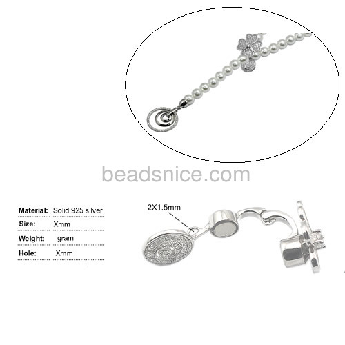 Wholesale magnetic clasp 925 sterling silver diy necklace component jewelry making clasp flower