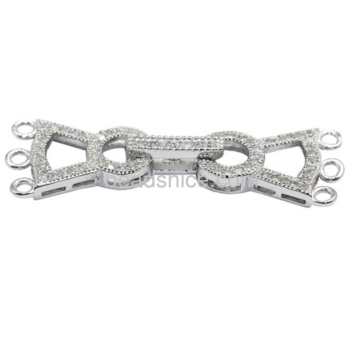 925 sterling silver 3 strand pearl bracelet clasp micro pave high quality wholesale jewelry