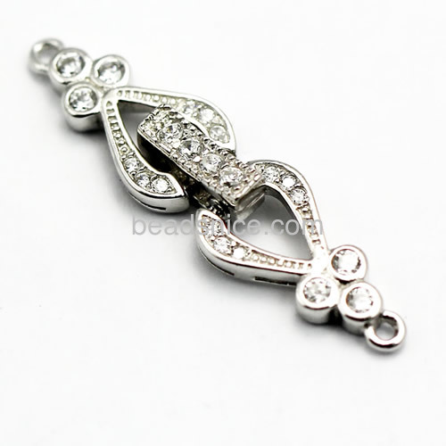 Wholesale jewelry clasp 925 sterling silver clasps micro pave jewelry fingings