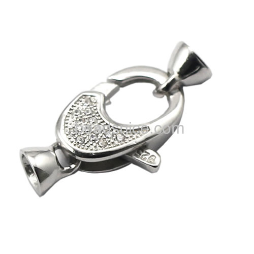 Lobster clasp 925 sterling silver micro pave cz for jewelry making