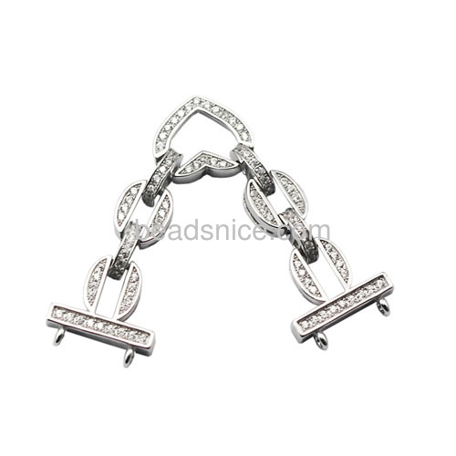 Wholesale jewelry clasp 925 sterling silver necklace clasps 2 strand for women jewelry making