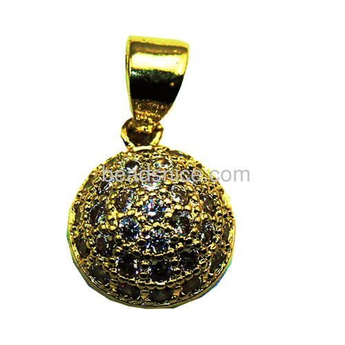 Crystal pendant necklace gold plated 925 sterling silver micro pave with zircon