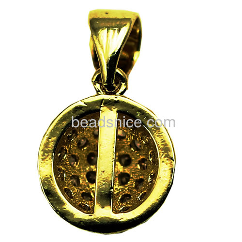 Crystal pendant necklace gold plated 925 sterling silver micro pave with zircon
