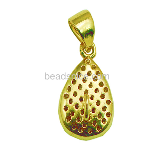 Hot sale pendant gold plated for chain necklace making 925 sterling silver jewelry component