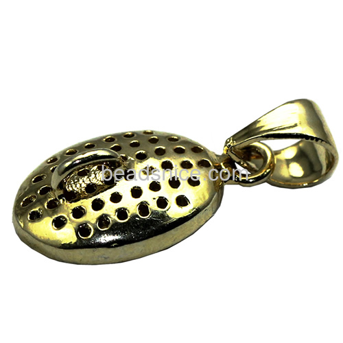 Necklace pendant gold plated  925 silver micro pave for necklace making with flat round -shaped
