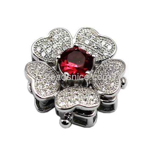 Box clasp wholesale sterling silver findings flower-shaped