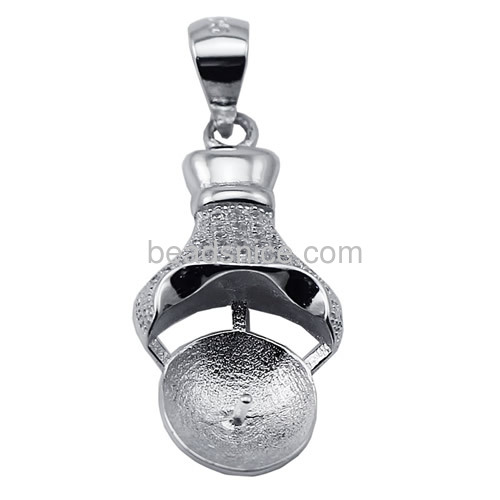 Unique 925 sterling silver jewelry pendant base for pearl jewelry making for women