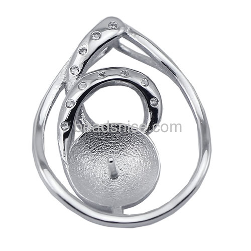 Fancy 925 sterling silver pendant setting mounting with low price for women jewelry making