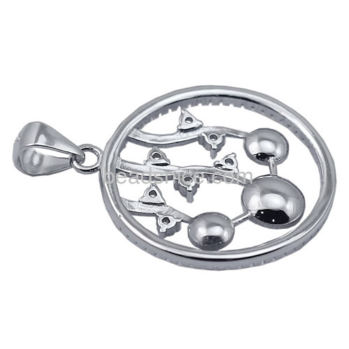 Pendant setting 925 sterling silver pendant base for half-drilled pearl