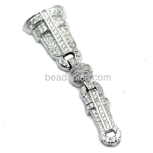 Pendant for necklace making 925 sterling silver micro pave jewelry pendant