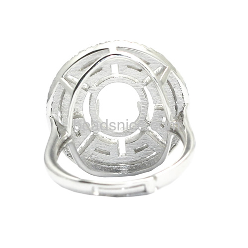 925 silver ring setting unique novelty suitable gift for lady adjustable US ring size 7 to 9