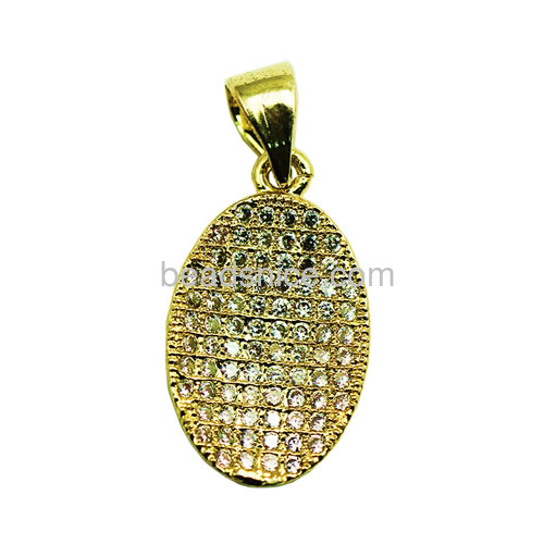 Jewelry pendant with crystal micro pave for long chains necklace making