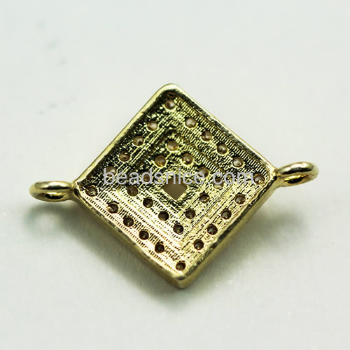 jewelry connector sterling silver charm connector micro pave with zircon rhombus
