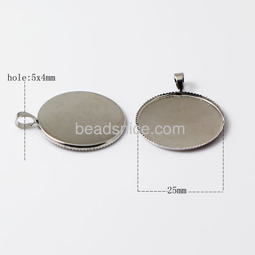 Jeweiry Brass Pendant,fits 25mm round,hole:about 5x4mm,Nickel Free,Lead Free,Rack Plating,