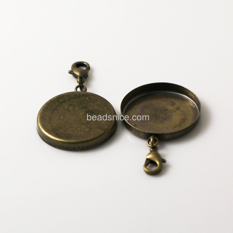 Brass Cabochon Pendant Setting,25mm,Nickel-Free,Lead-Safe,