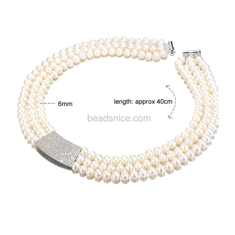 Pearl jewelry sets wholesale long silver necklace bracelet with micro pave 925 sterling silver pendant