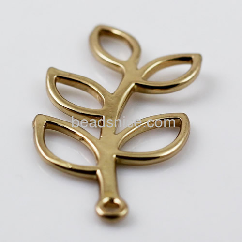 wholesale pendants,brass,lead-safe,nickel-free,leaf,